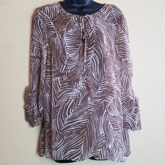 Talbots Sheer Long Sleeve Top - Picture 1 of 6